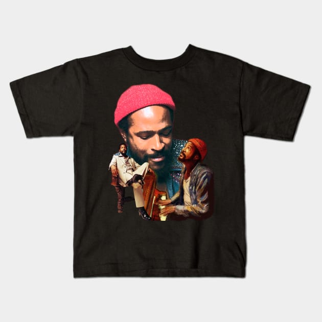 Marvin Gaye - Retro Fade Kids T-Shirt by chanda's